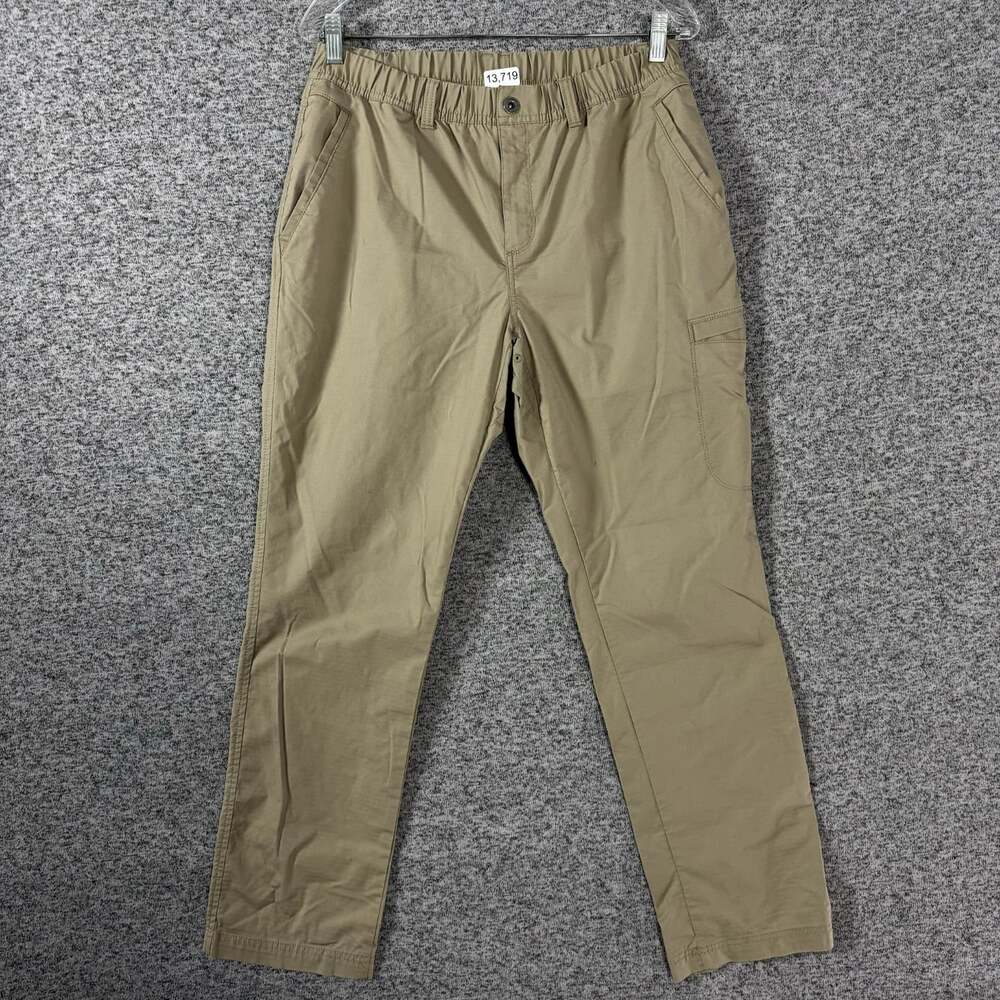 PrAna Women's 12 Beige Double Peak Mid-Rise Straight Leg Cargo Pant